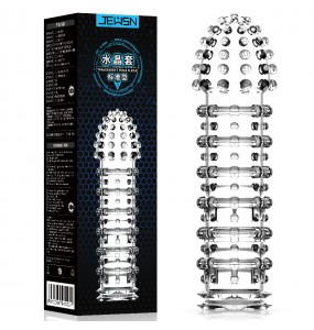 JEUSN - Crystal Penis Sleeve Standard Type (L:14cm - D:4.1cm)